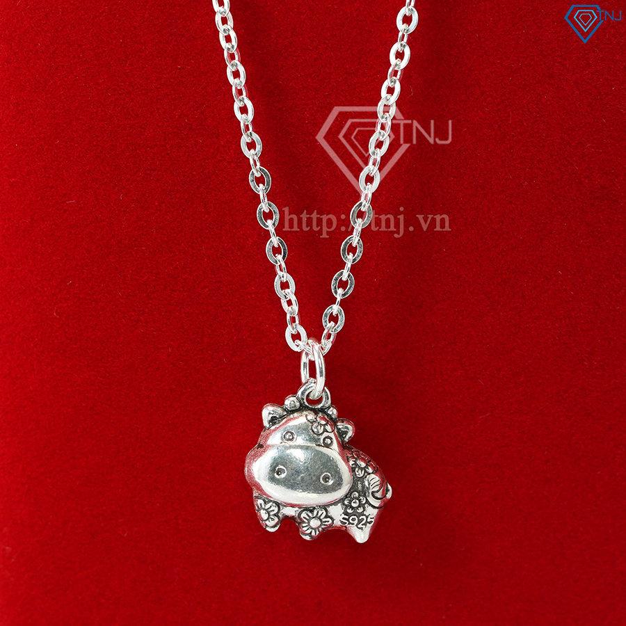 Dây chuyền bạc nữ mặt hình con trâu đẹp DCN0366