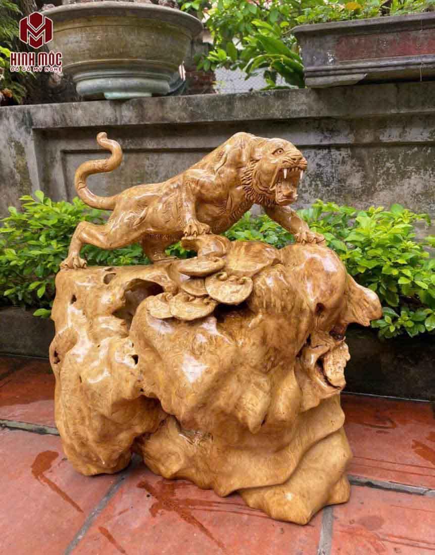 Tượng gỗ con hổ - 20 mẫu con hổ gỗ đẹp!
