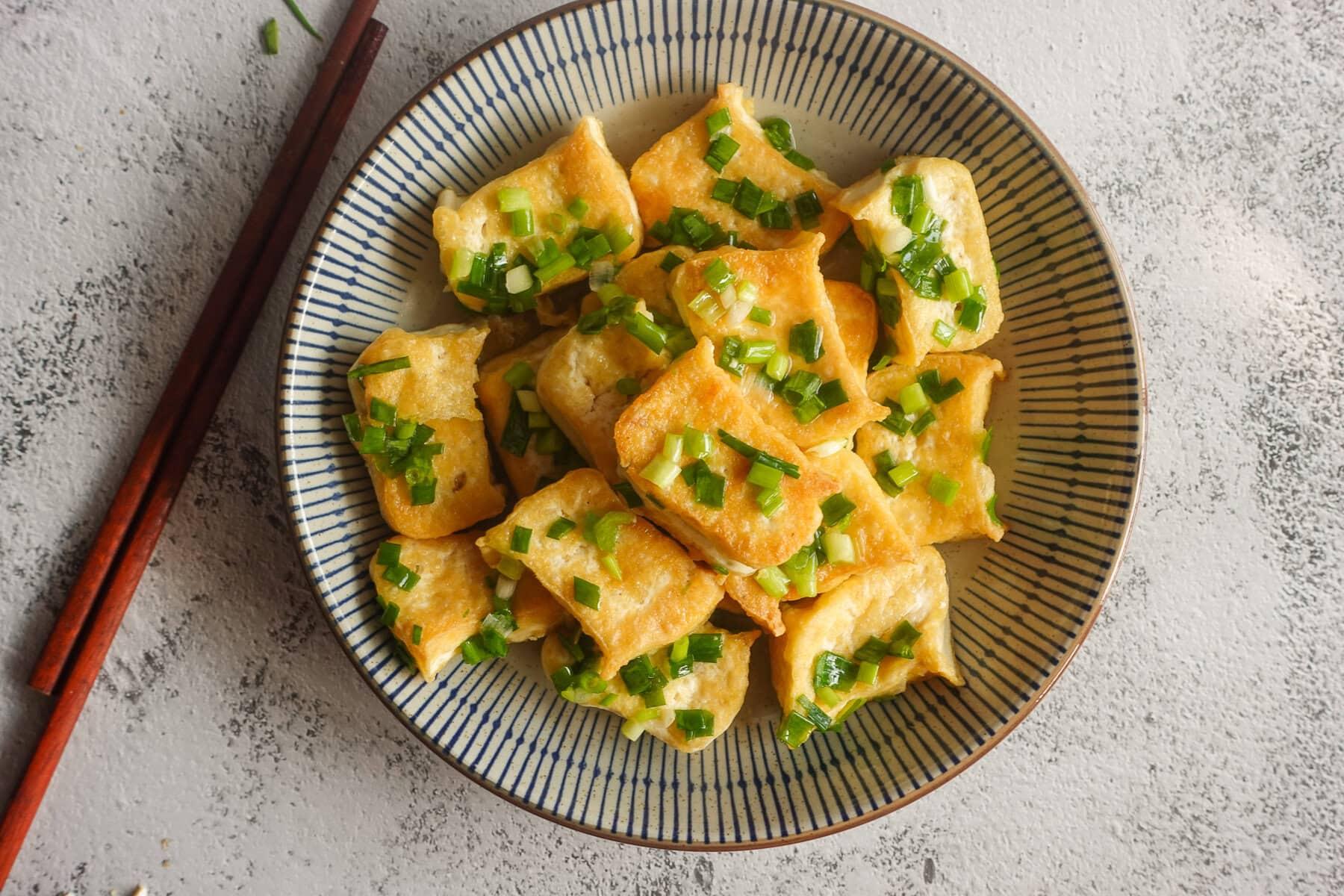 Vietnamese Fried Tofu with Scallions