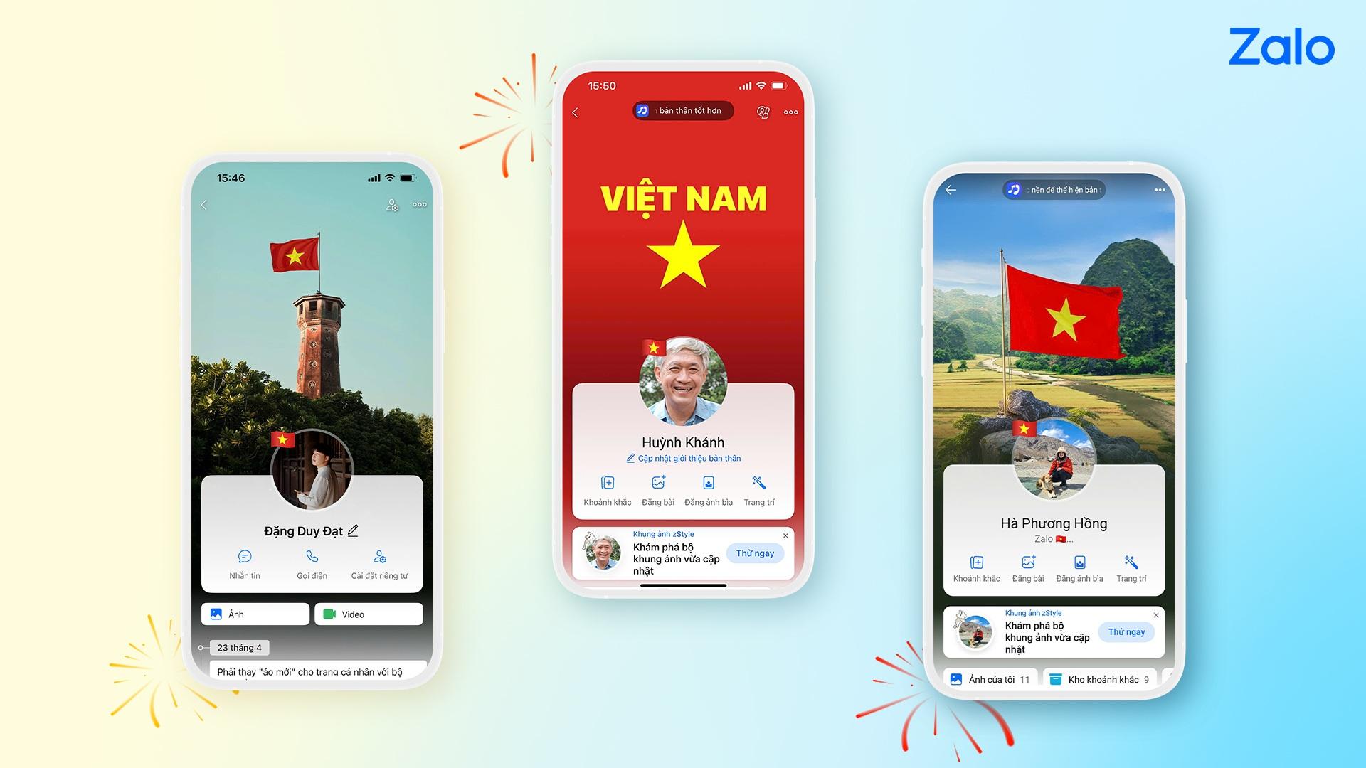 1 triệu người dùng đổi khung ảnh đại diện và hình nền Zalo mừng đại lễ 30/4 - 1