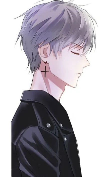 alt text: Hình ảnh anime boy lạnh lùng với mái tóc đen và đôi mắt sắc bén