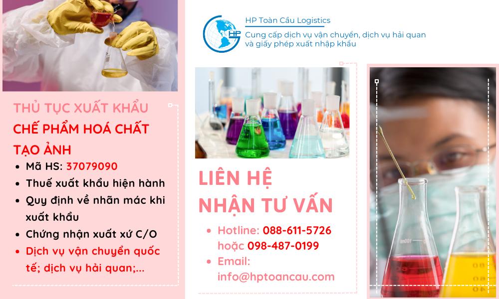 Thủ tục và thuế xuất khẩu Chế phẩm hoá chất tạo ảnh
