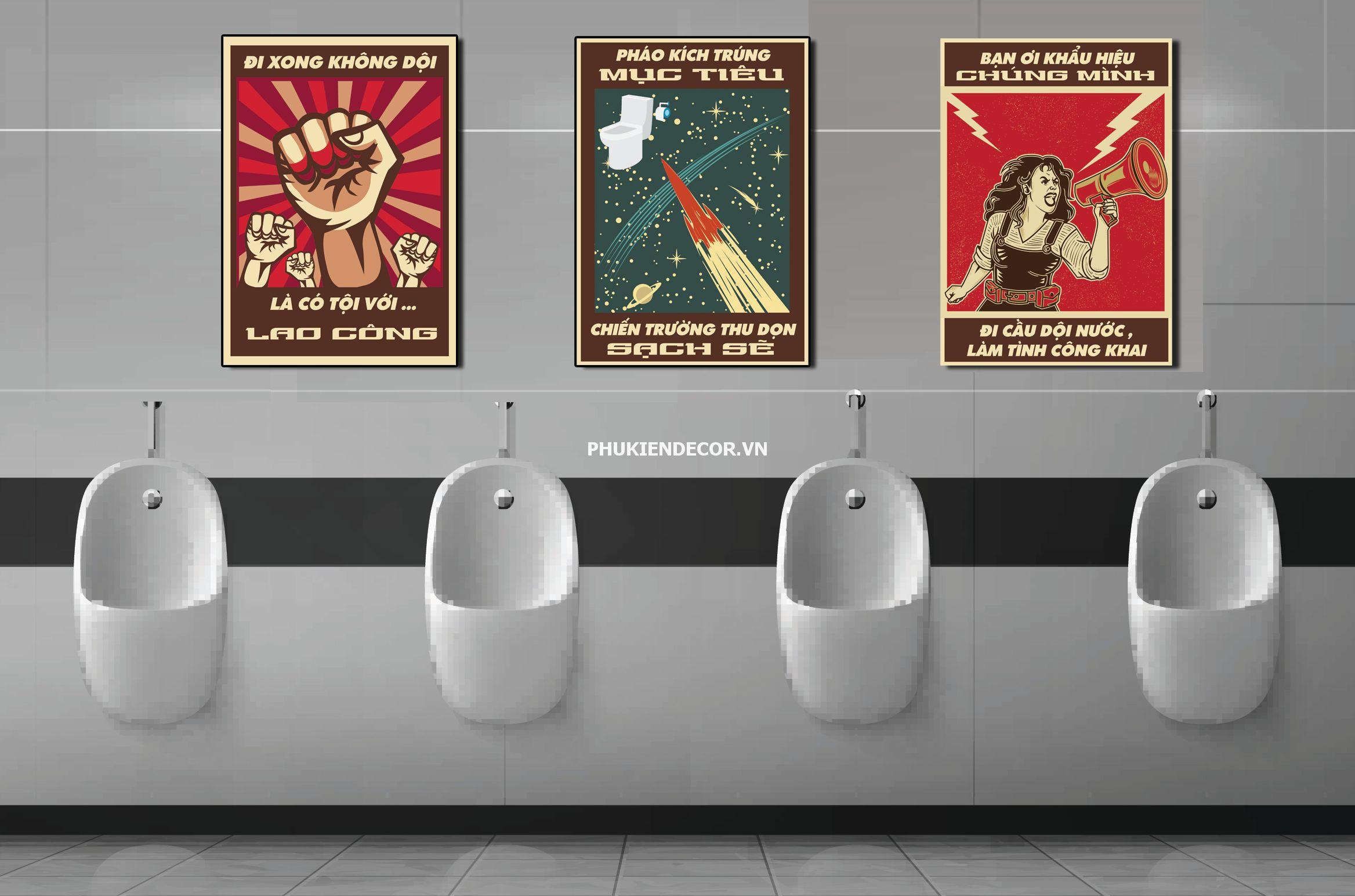 Tranh treo tường Wc với những câu Slogan, câu nói Hài hước