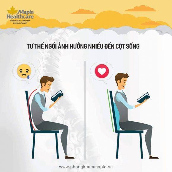 tư thế ngồi gây cong vẹo cột sống maple healthcare