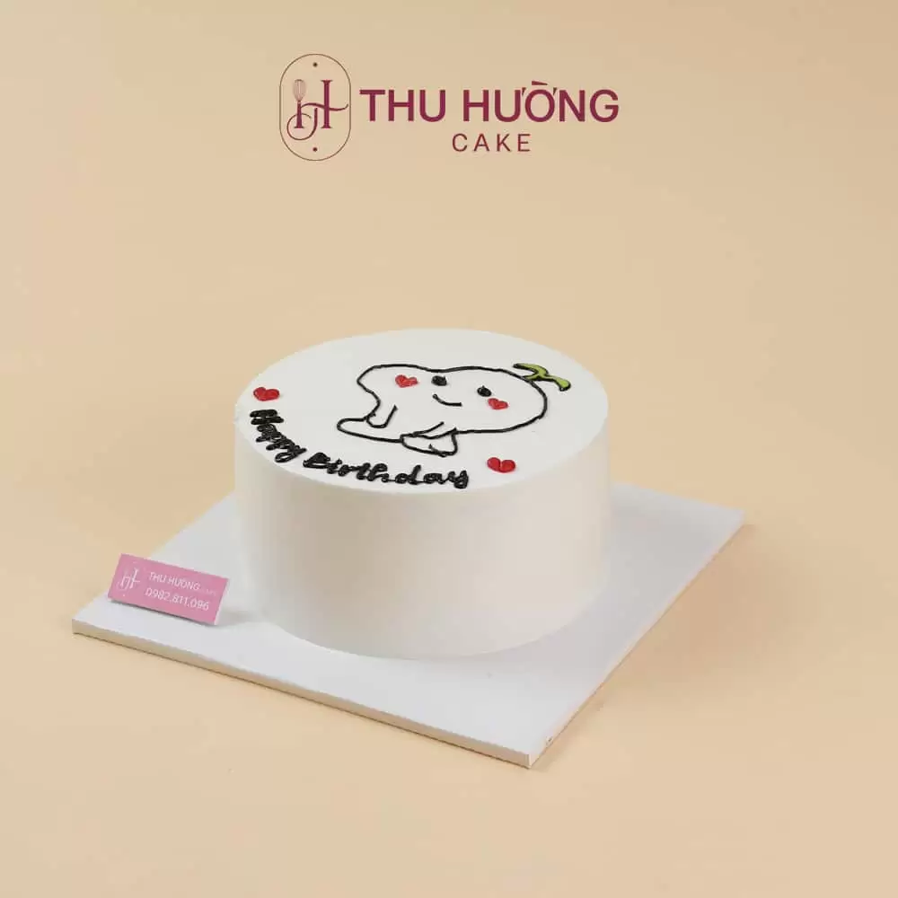 Bánh Sinh Nhật Vẽ Hình Chipi đáng Yêu