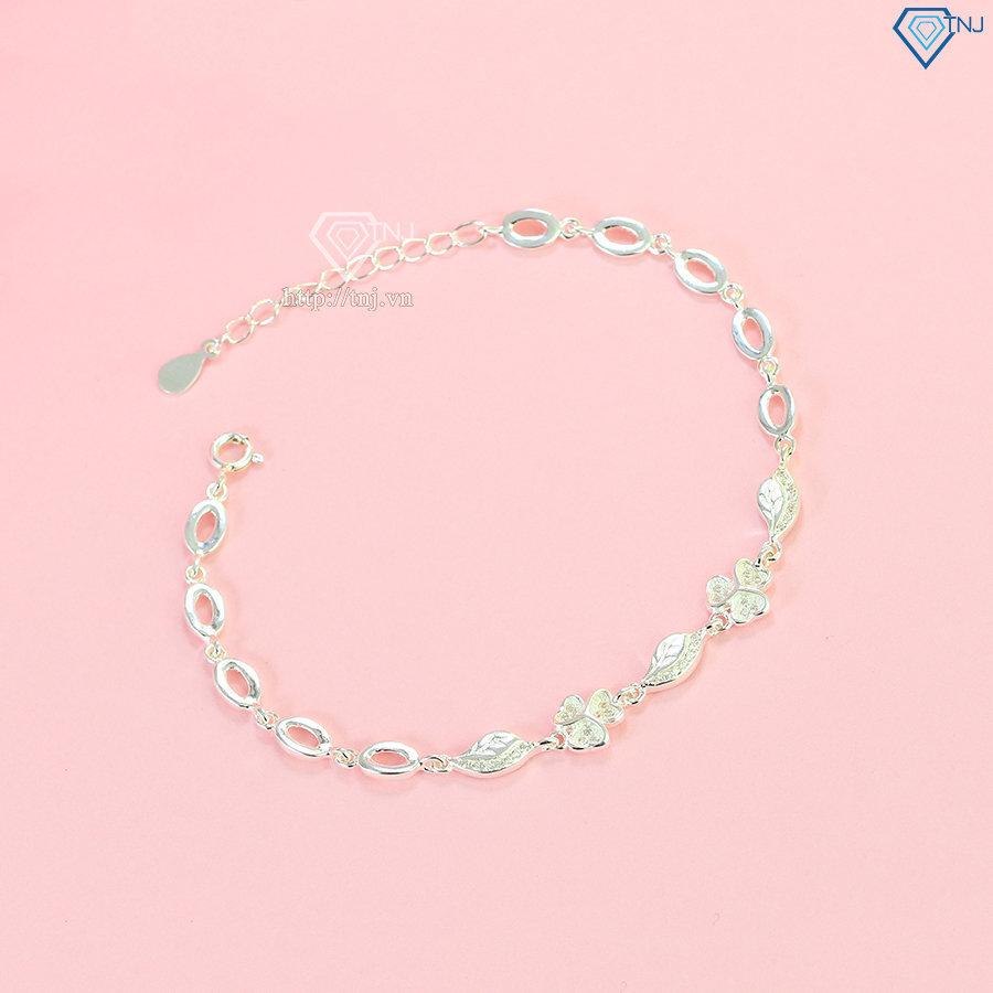 Lắc tay bạc nữ hình chiếc lá đẹp LTN0385