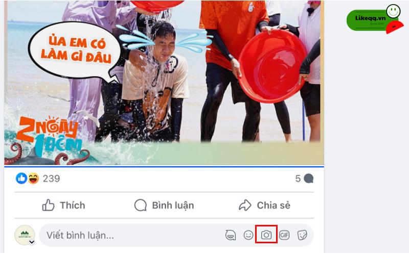 cách comment bằng hình ảnh trên fanpage