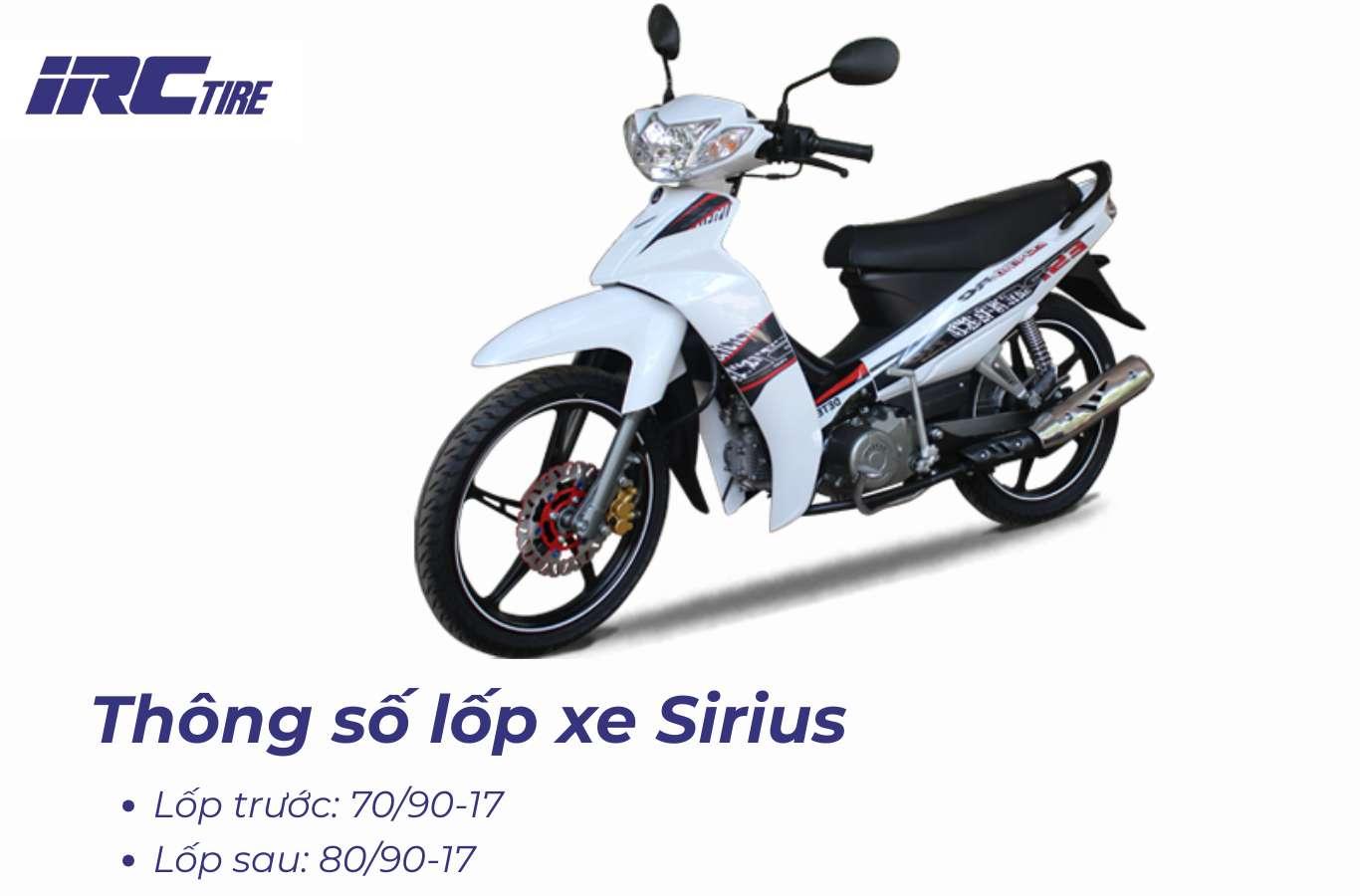 Thông số lốp xe Sirius
