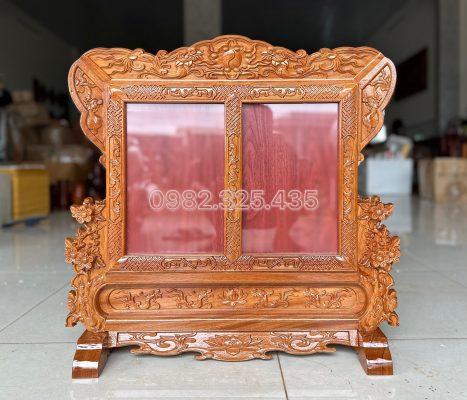 khung hình đôi gỗ gõ đỏ