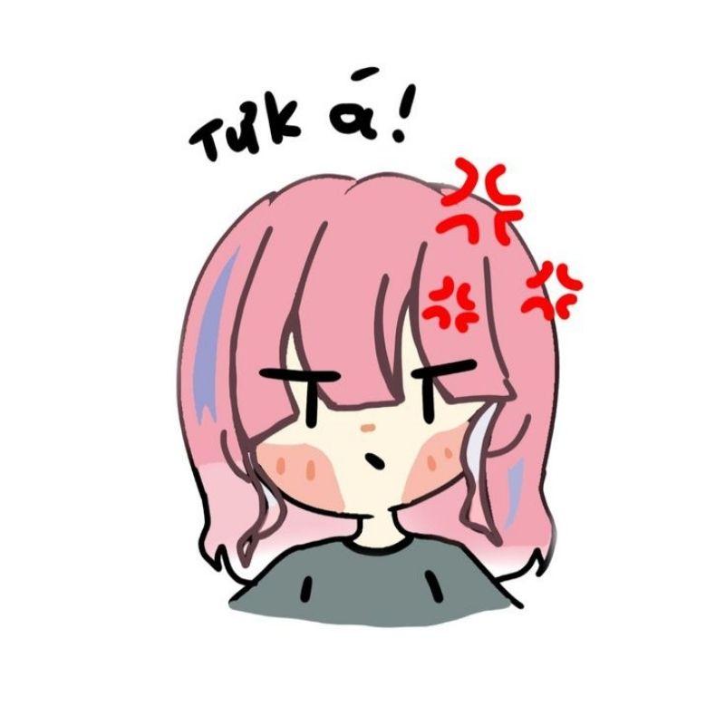 Meme bé gái tức giận đáng yêu