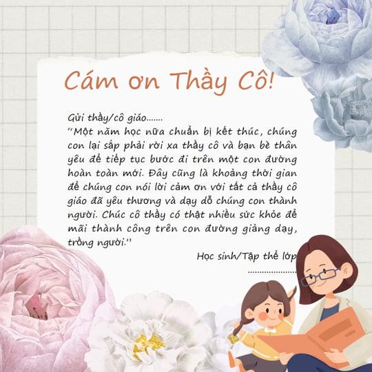 Mẫu slide mở đầu PowerPoint lời cảm ơn học sinh dành cho thầy cô