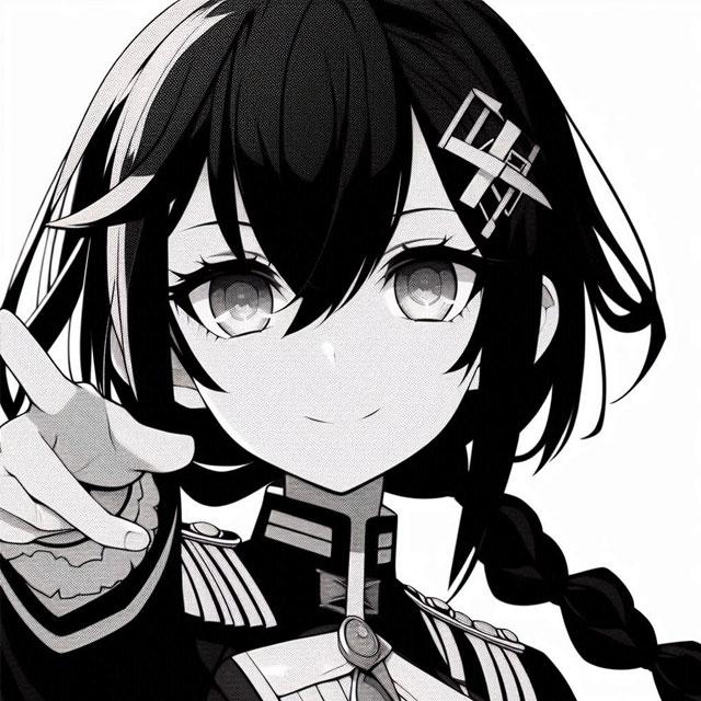 avatar anime đen trắng nữ