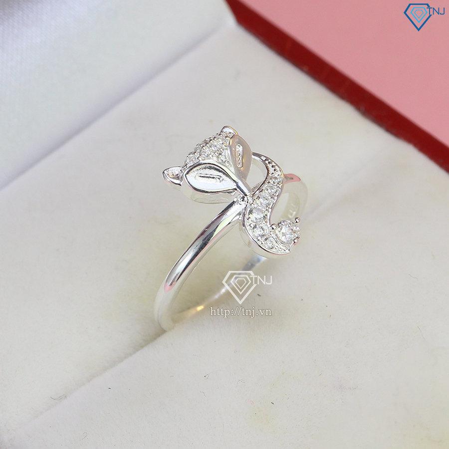Nhẫn bạc nữ hồ ly đính đá đẹp NN0415