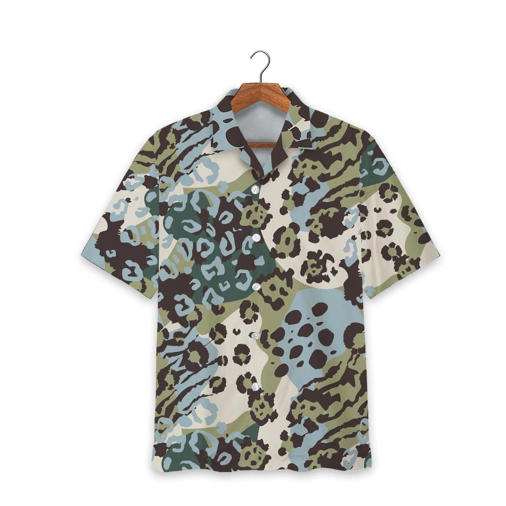 Áo sơ mi hoạ tiết báo đốm dằn di đi biển