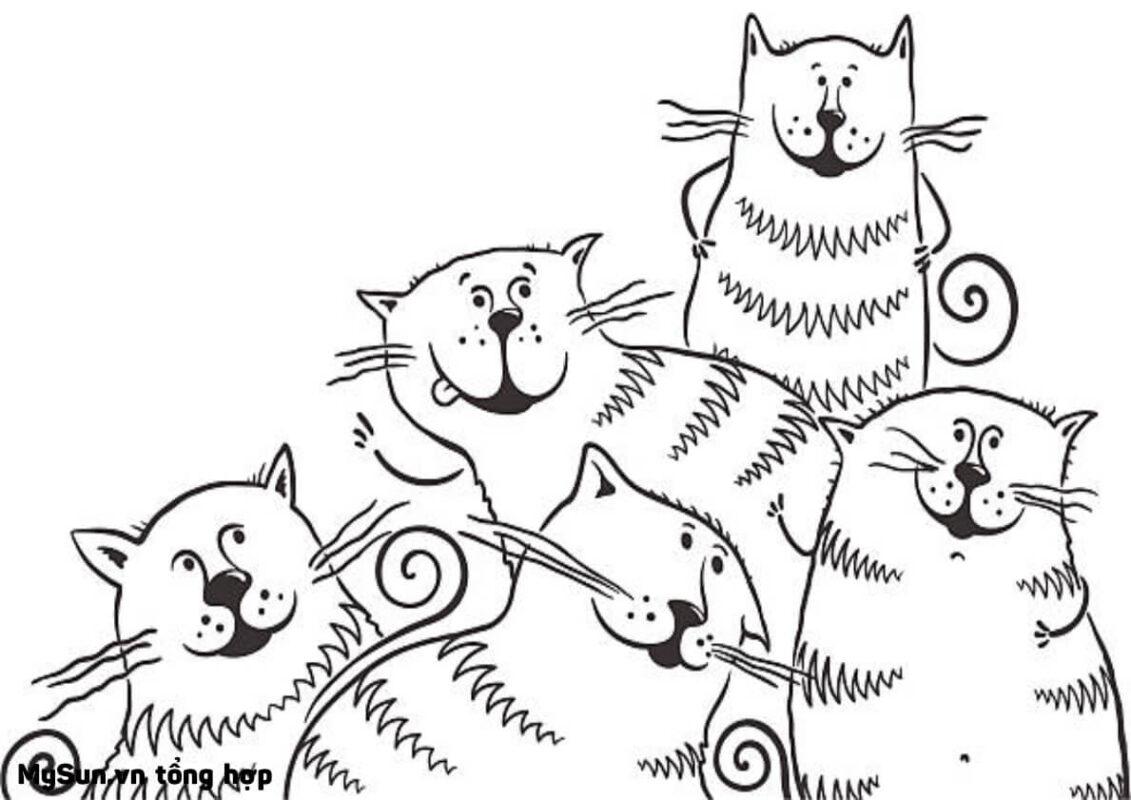 Cách tập vẽ, tô màu tranh hình CON MÈO đẹp cute dễ thương đơn giản nhất – Bài 3