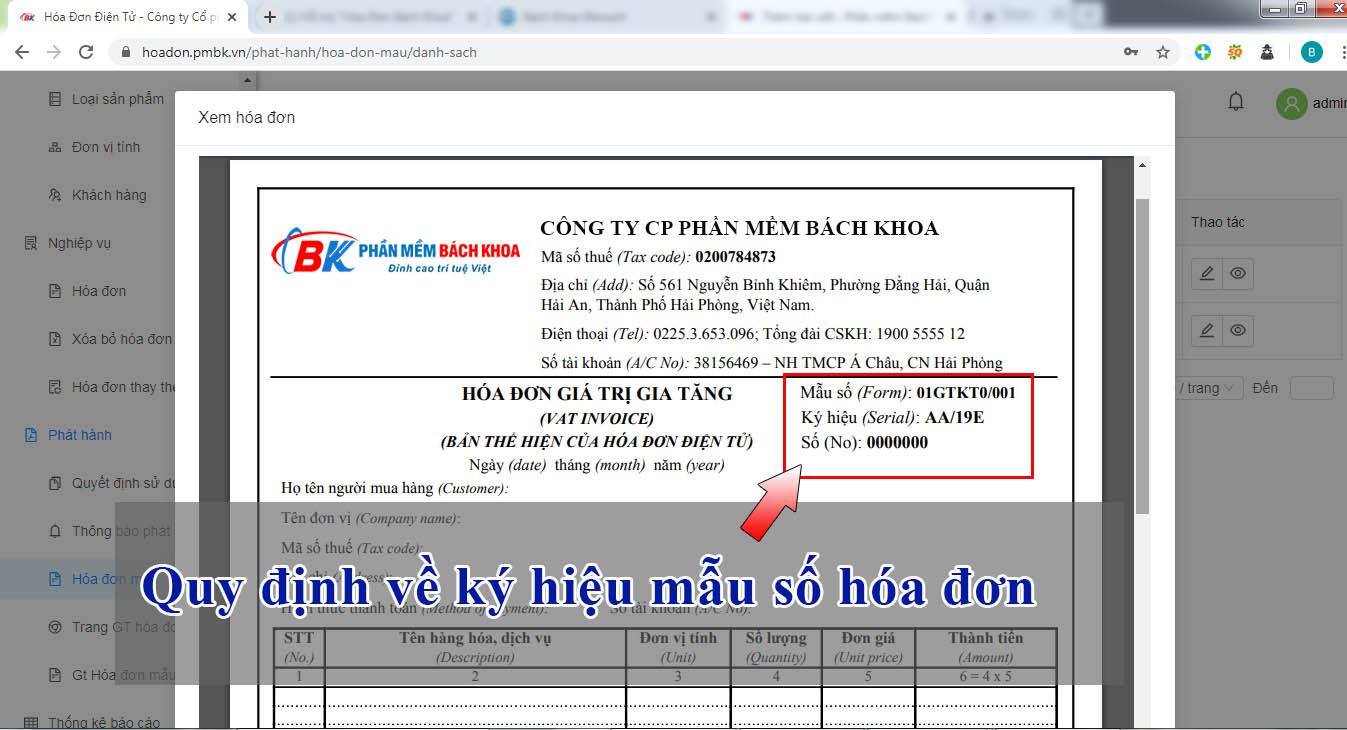 Quy định về ký hiệu mẫu số hóa đơn